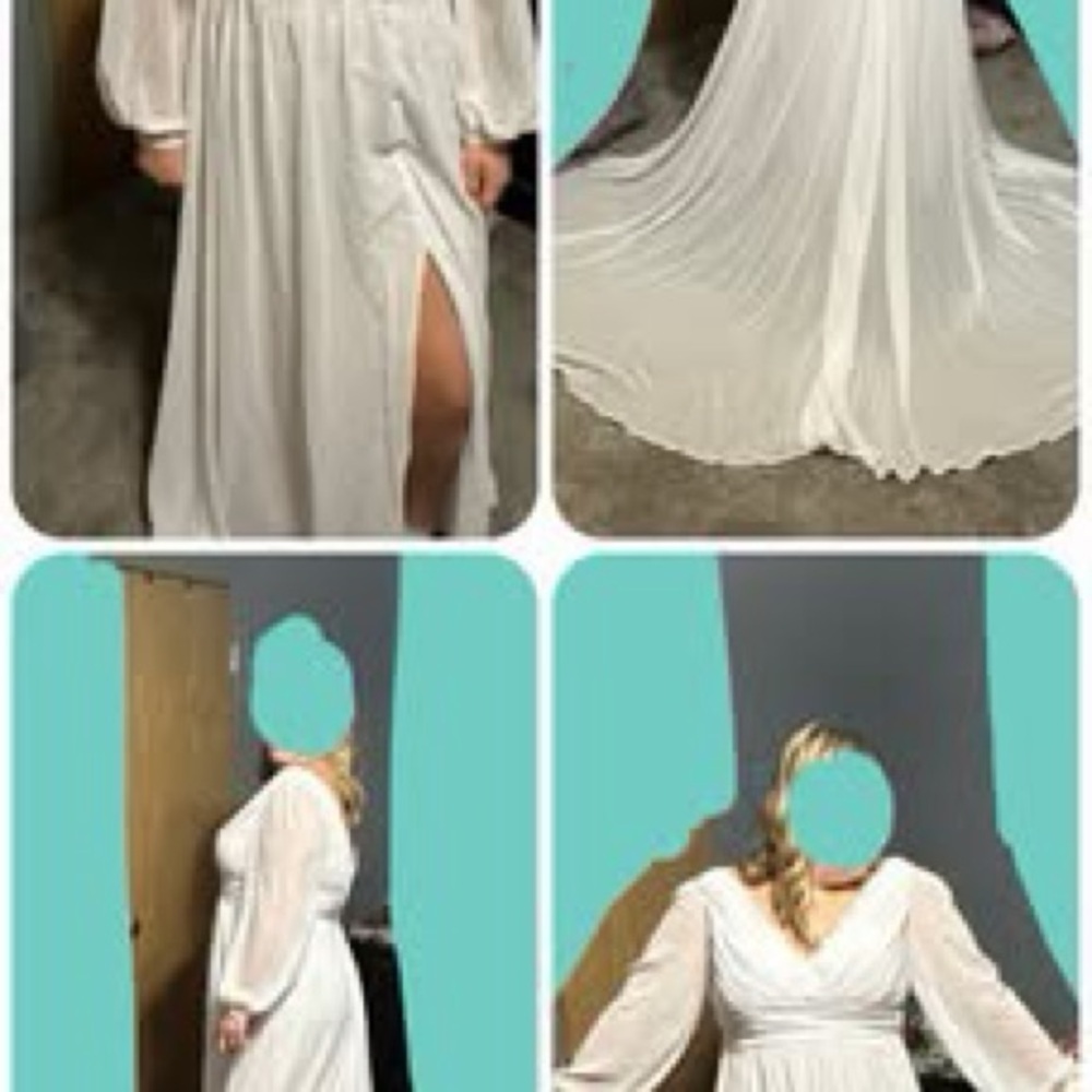 Simple & Elegant White Wedding Dress sz 18